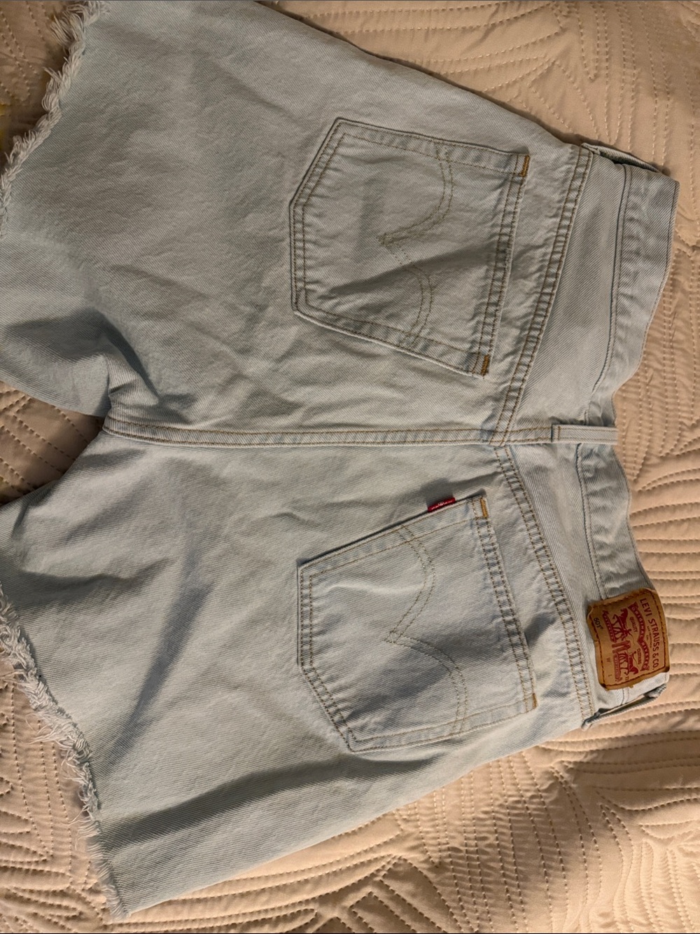 Levi's Pale Blue Denim Cutoff Shorts